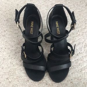 Black strappy heels